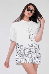Женская футболка Cats Белая / Hot Story