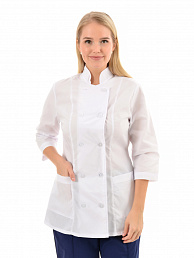 Куртка повара женская М01 тиси / Белый