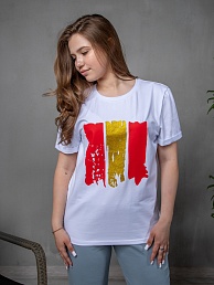 Женская футболка Ф-5 / Белый с красным