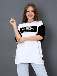 Женская футболка Оверсайз NO BRAND Черная