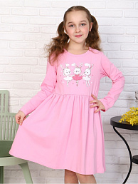 Детское платье "Балеринки" длинный рукав / Светло-розовый